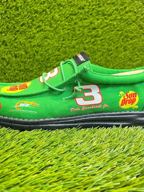Hey Dude Wally Nascar Dale Earnhardt Jr Mens Size 8 Green Athletic Slip On Shoes